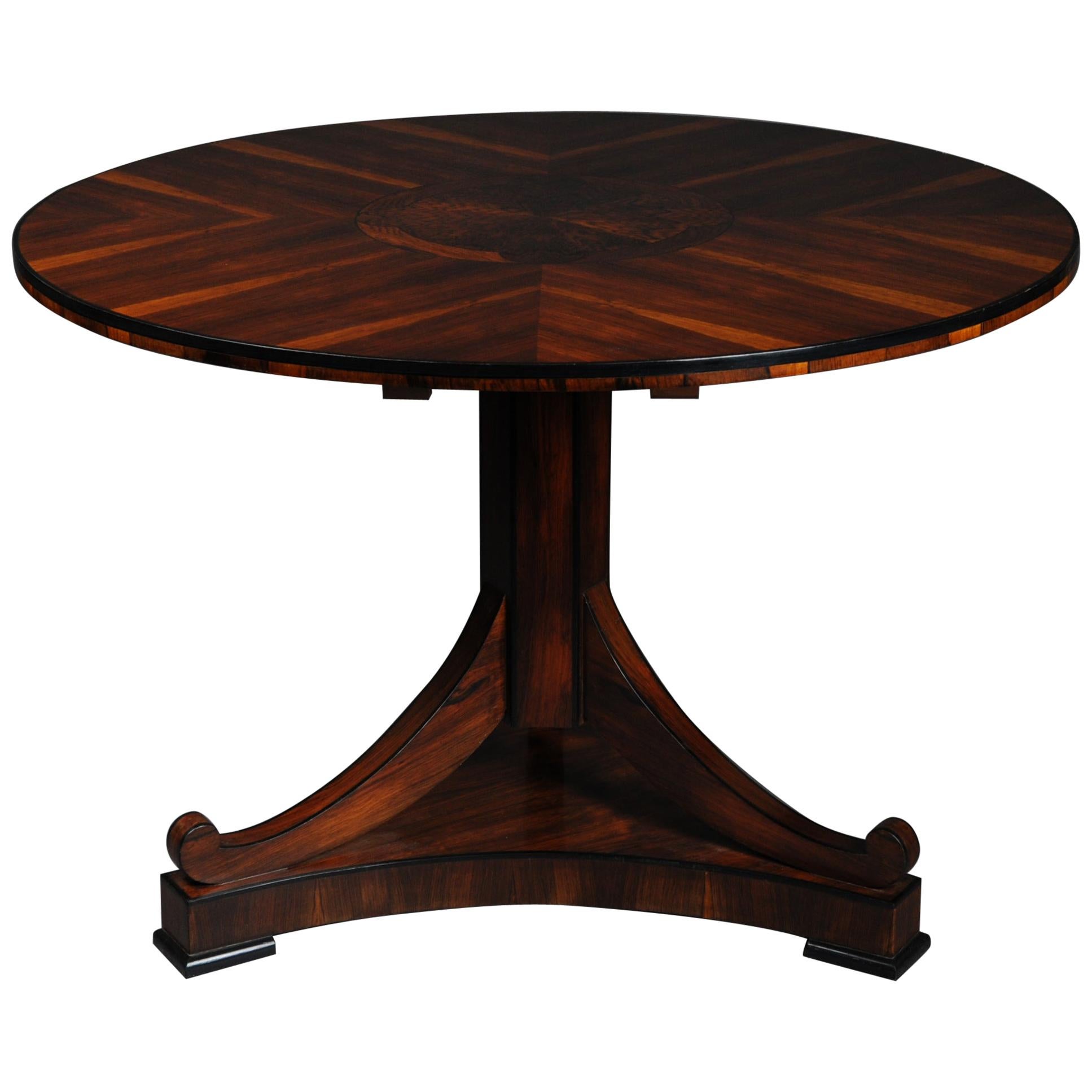 20th Century Fancy Round Folding Table in Biedermeier Style For Sale