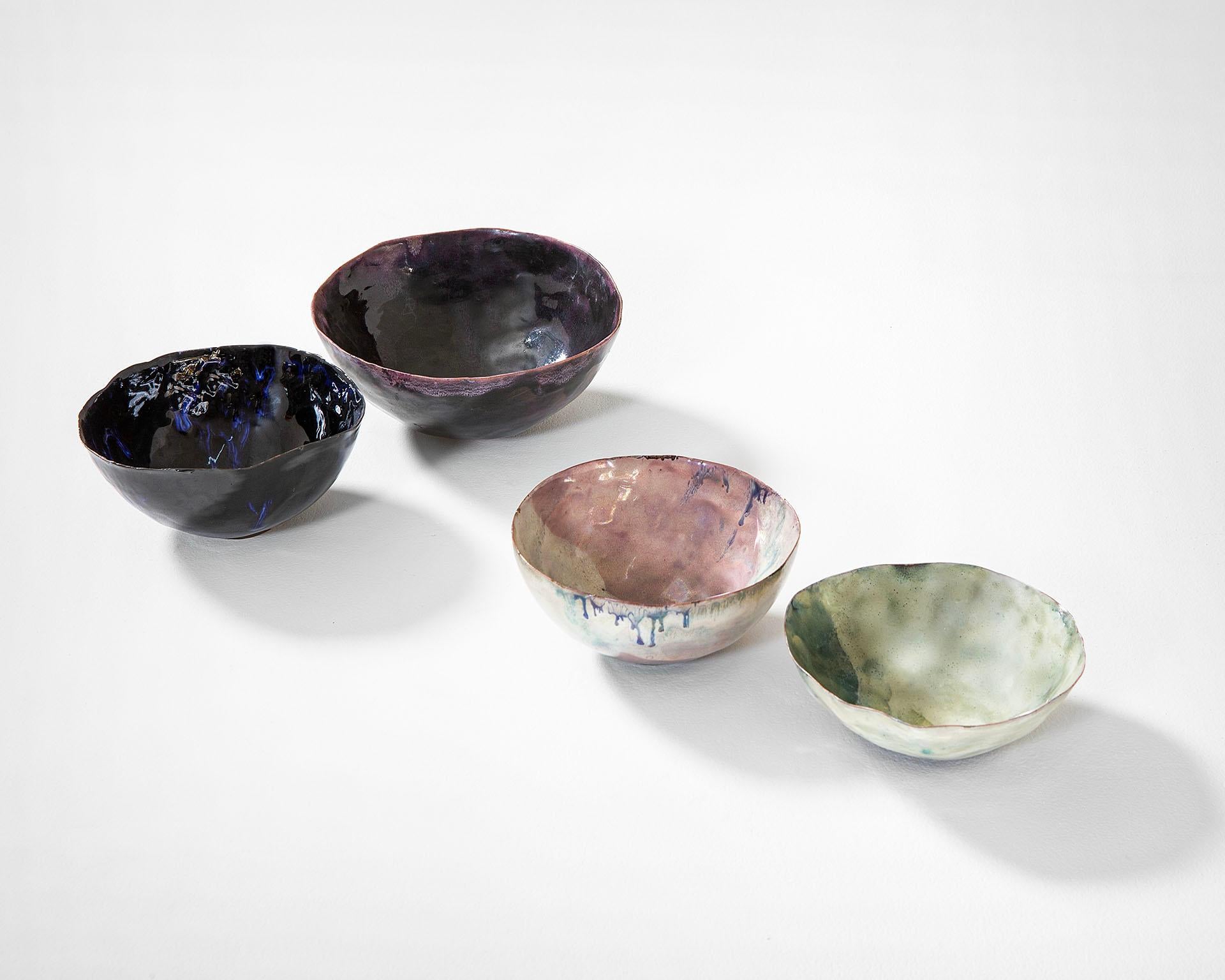 20th Century Fausto Melotti Decorative Bowl in Blue Enameled Ceramic, 60s For Sale 2