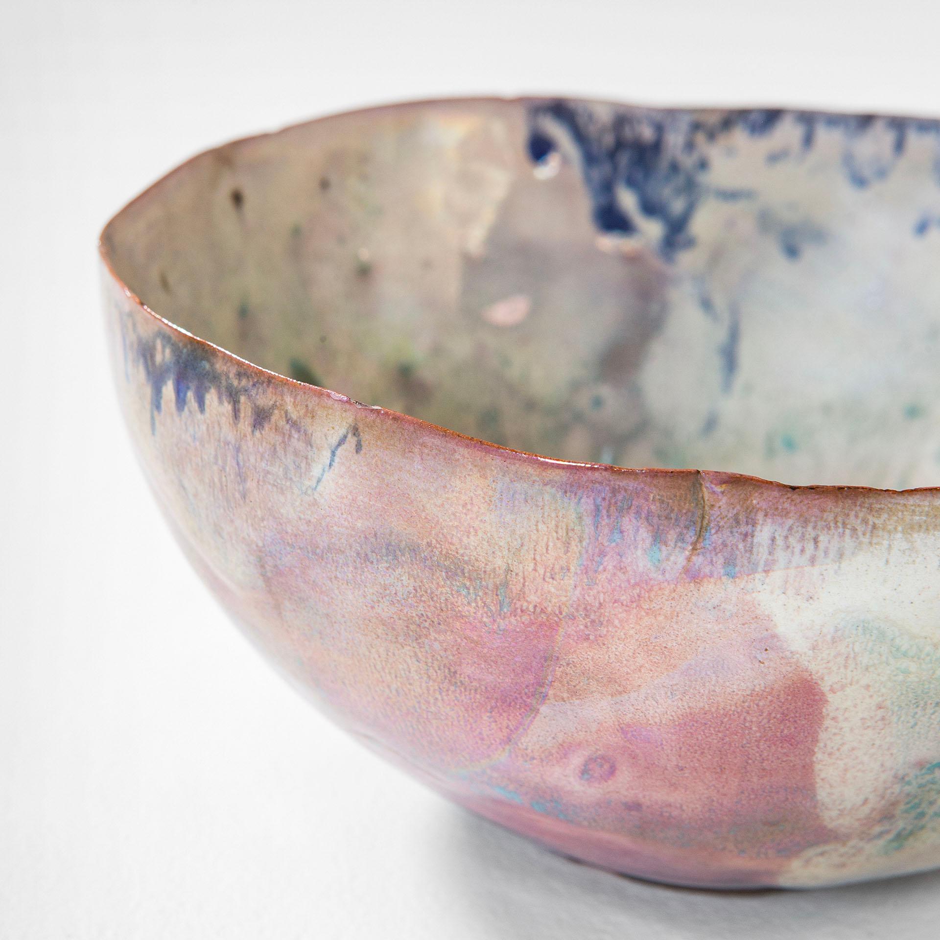 Mid-20th Century 20th Century Fausto Melotti Decorative Bowl in Lilac Enameled Ceramic, 1960s For Sale