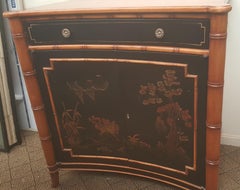 20th Century Faux Bamboo Chinoiserie Cabinet