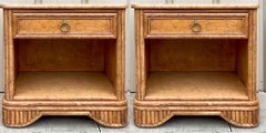 20th Century Faux Bamboo / Rattan Side Tables or Nightstands Att. Ficks Reed