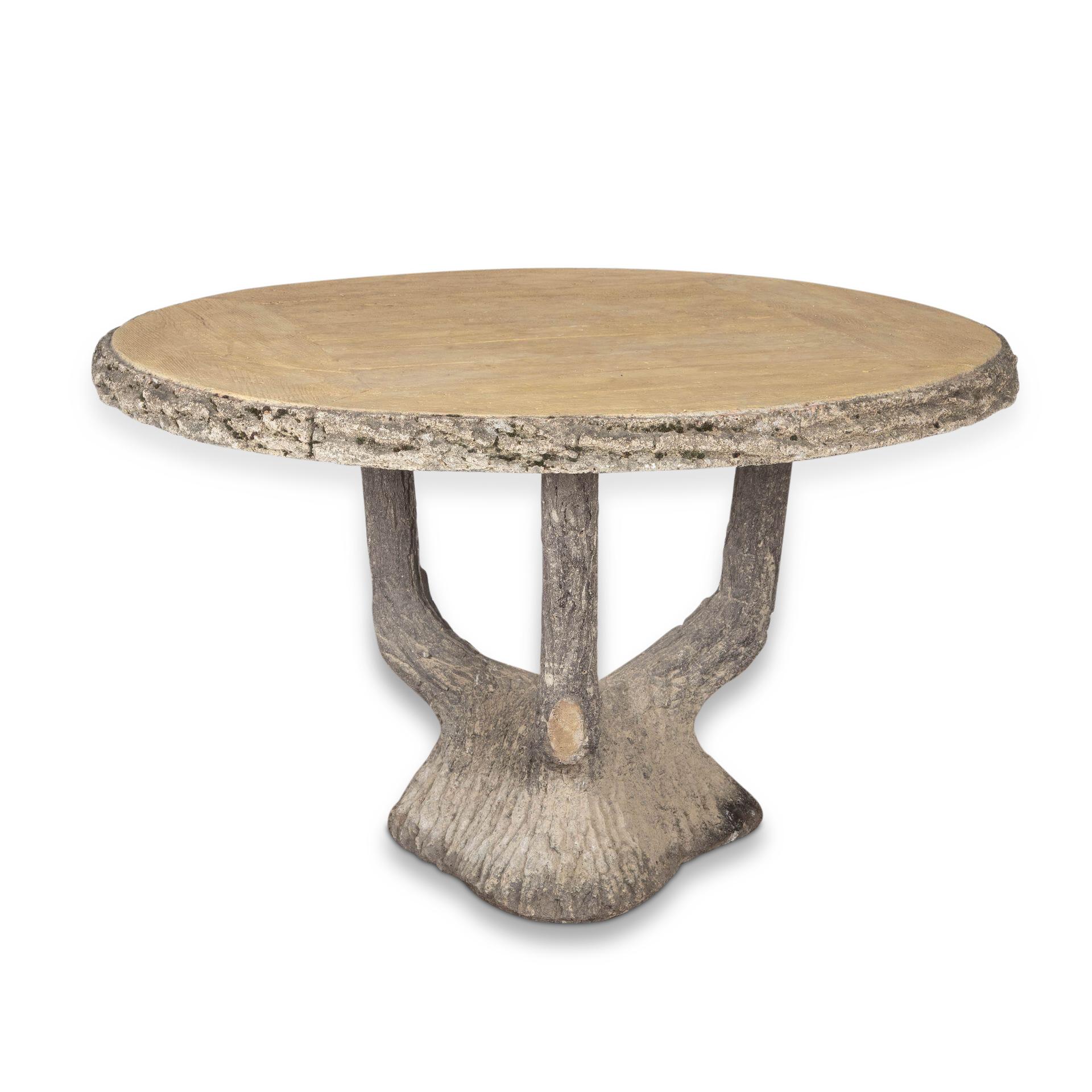 20th Century Faux Bois Garden Table and Chairs 1