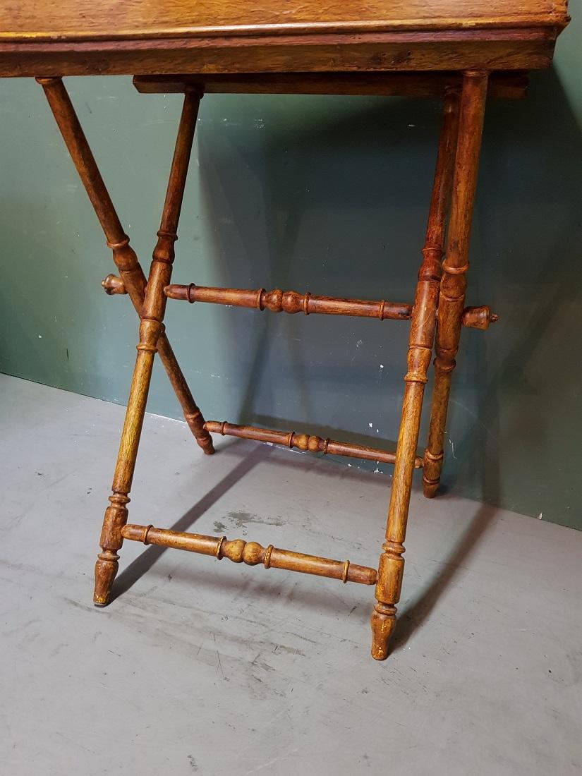 20th Century Faux Bois Painted Wooden Butler Table In Good Condition For Sale In Raalte, NL