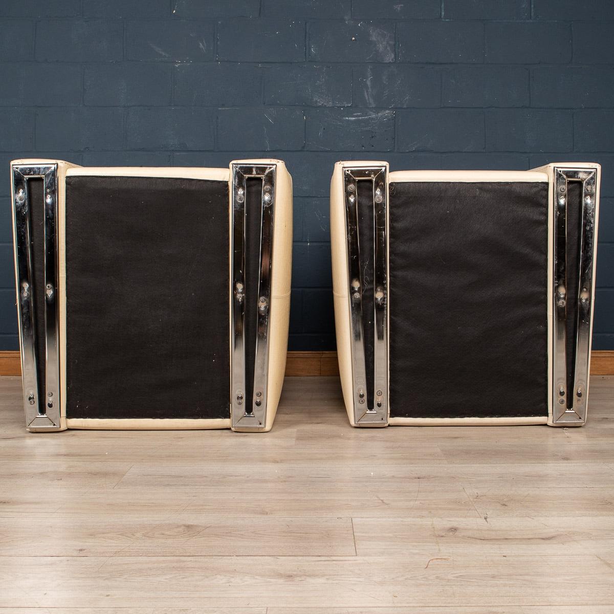 20th Century Faux Crocodile Leather Armchairs By Fendi, Italy, c.1990 4