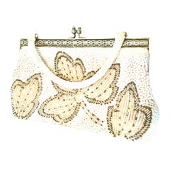 Vintage 20th Century  Faux Pearl & Glass Bead Hand Bag-Hong Kong