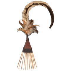 20th Century Feathered Bamboo Comb, Huon Gulf, Papua New Guinea
