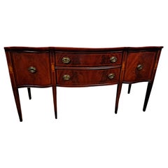 20th Century Federal Style Serpentine Front Mahogany Sideboard