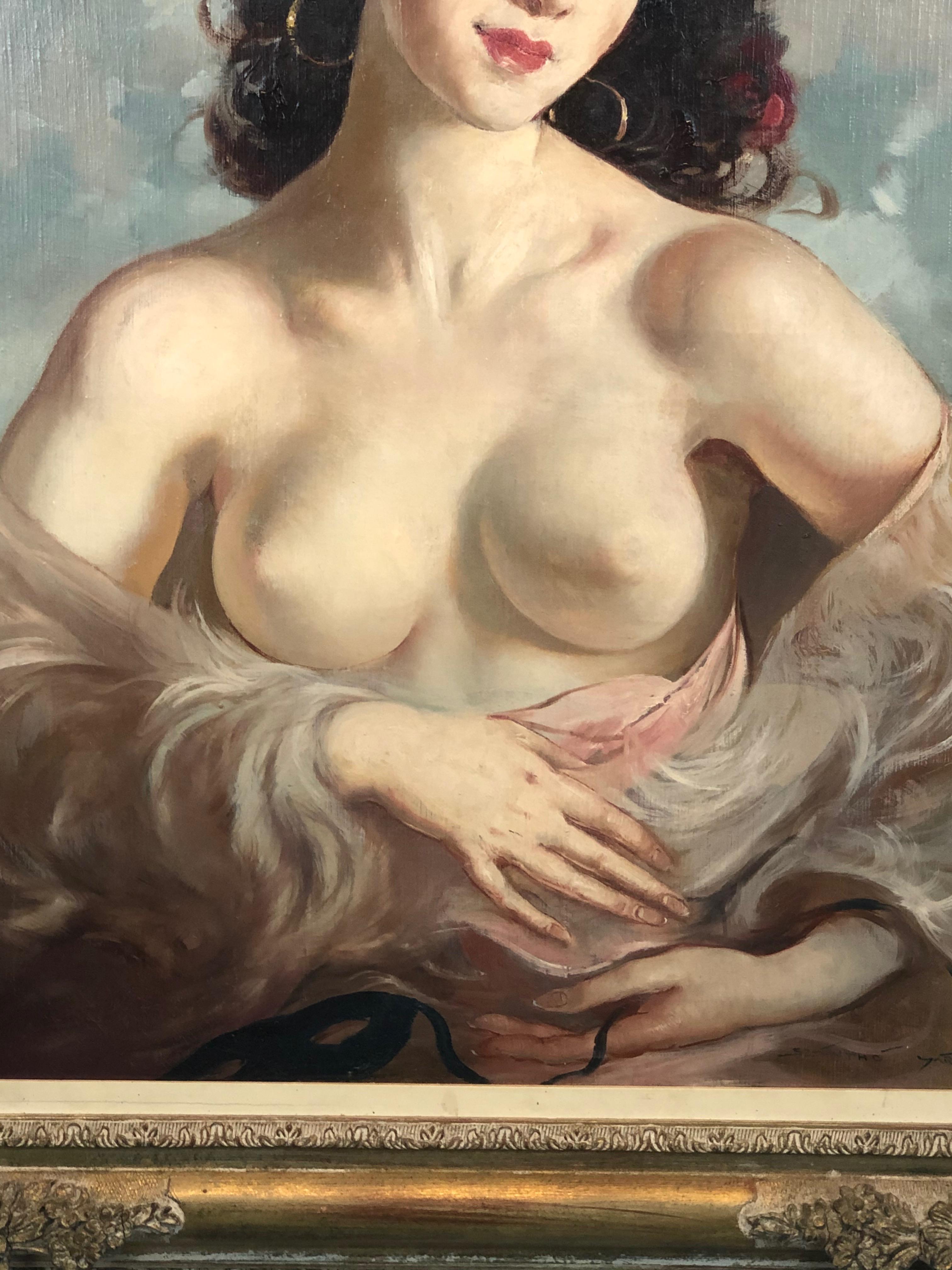 Portrait de femme nue du 20ème siècle par Santho Maria Bon état - En vente à Badia Polesine, Rovigo