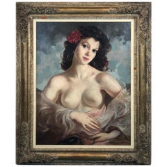 20th Century Female Nude Portrait Painting by Santho Maria