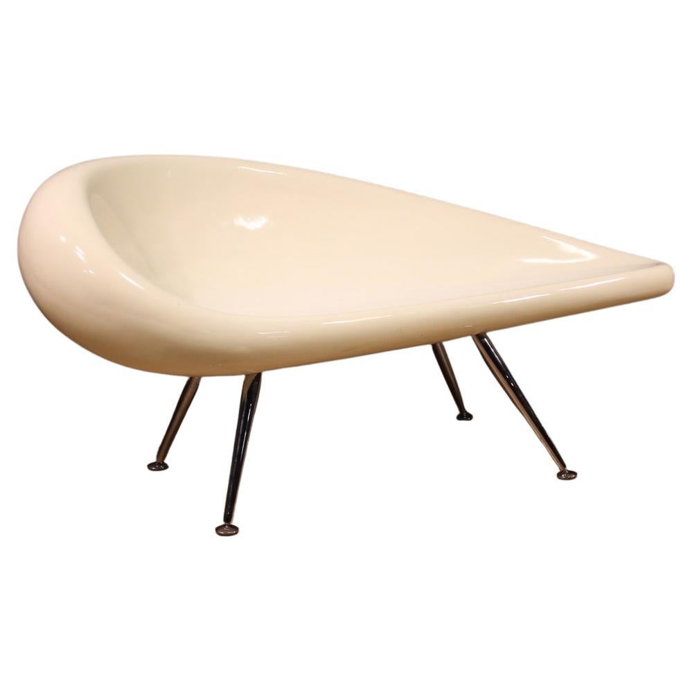 20th Century Fiberglass and Chromed Metal Italian Design Sofa, 1970 en venta