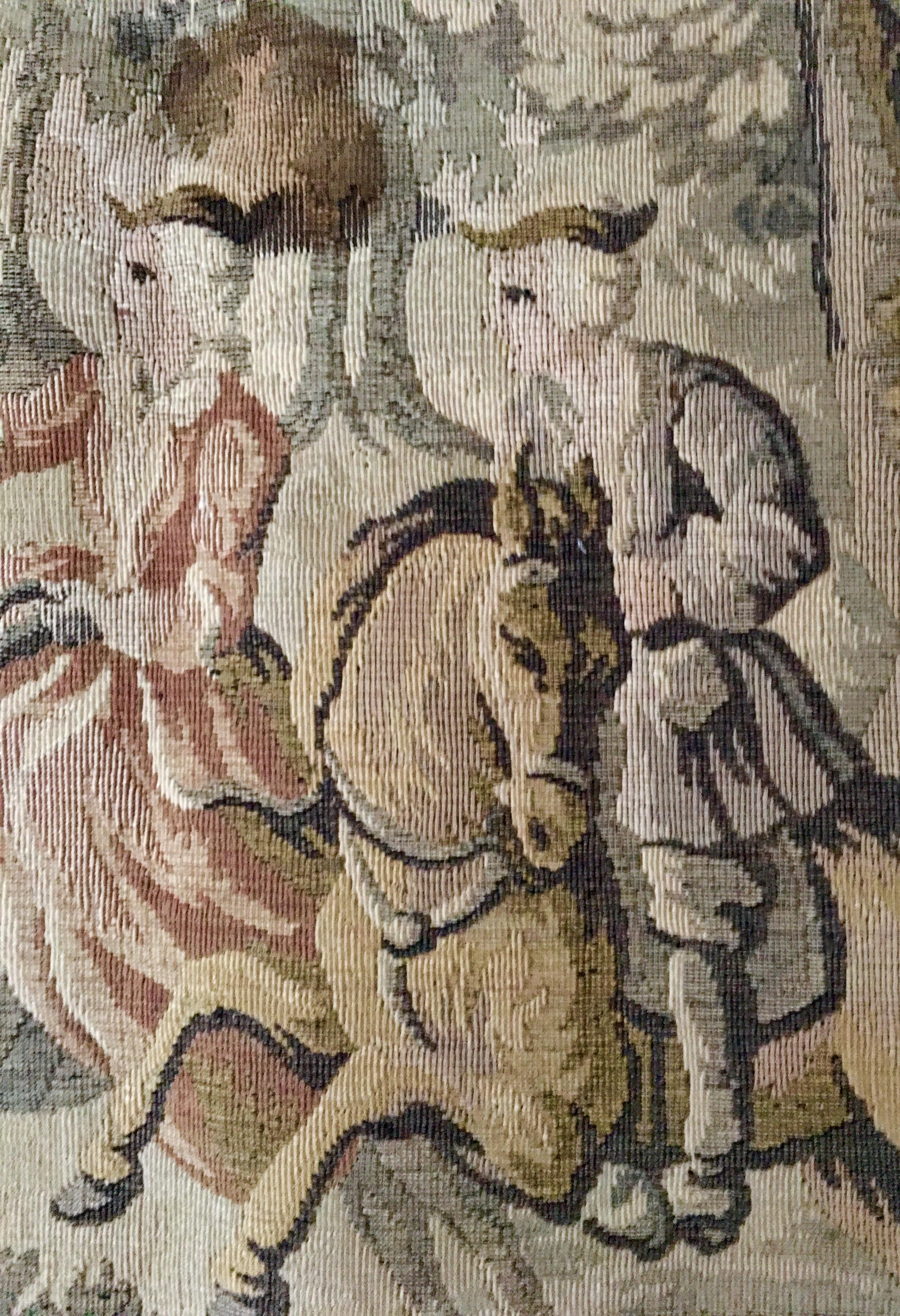 Wool 20th Century Fine French Tapestry Textile Panel-Signed