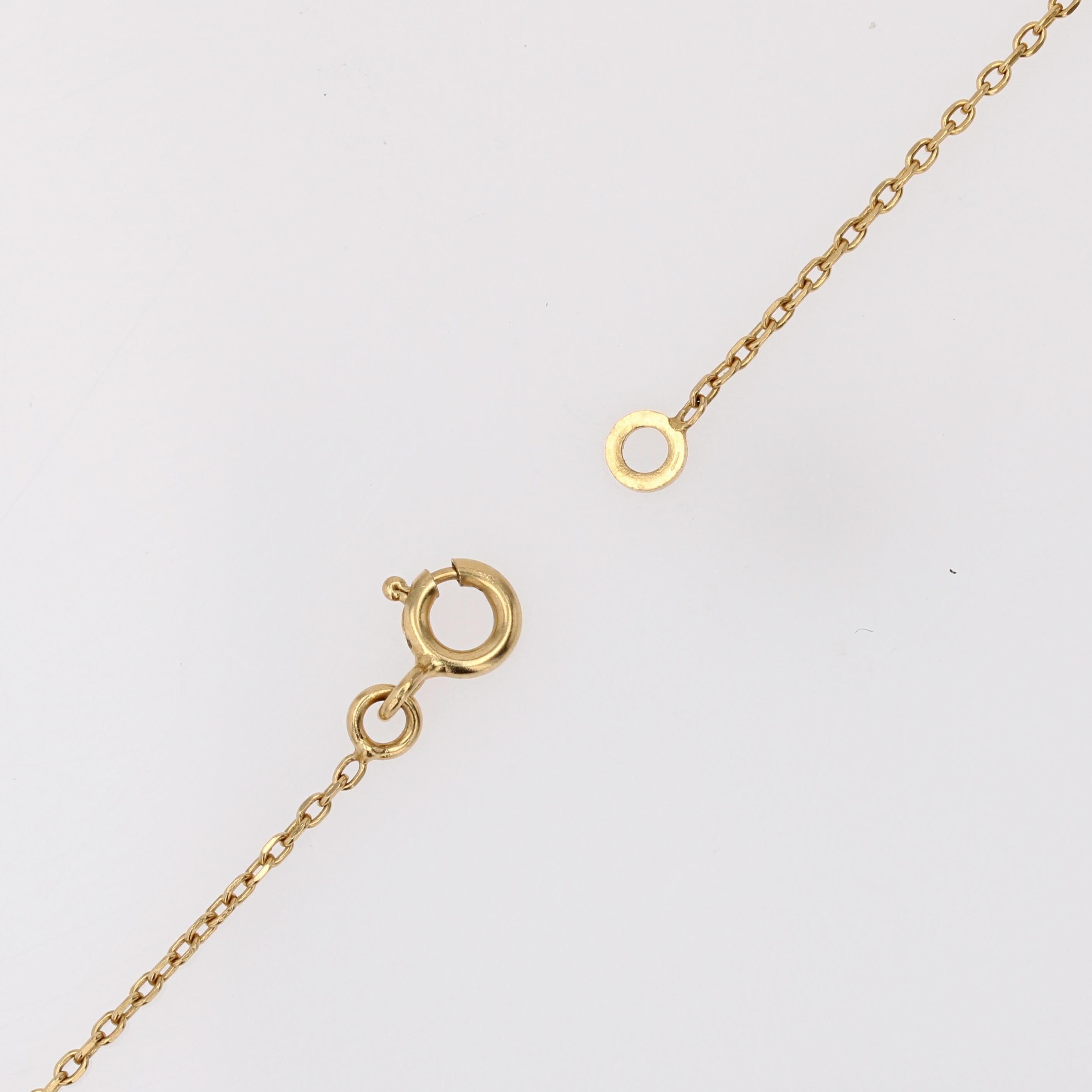 Halskette aus 18 Karat Gelbgold mit feinen Perlen und Diamanten aus dem 20. Jahrhundert im Angebot 7