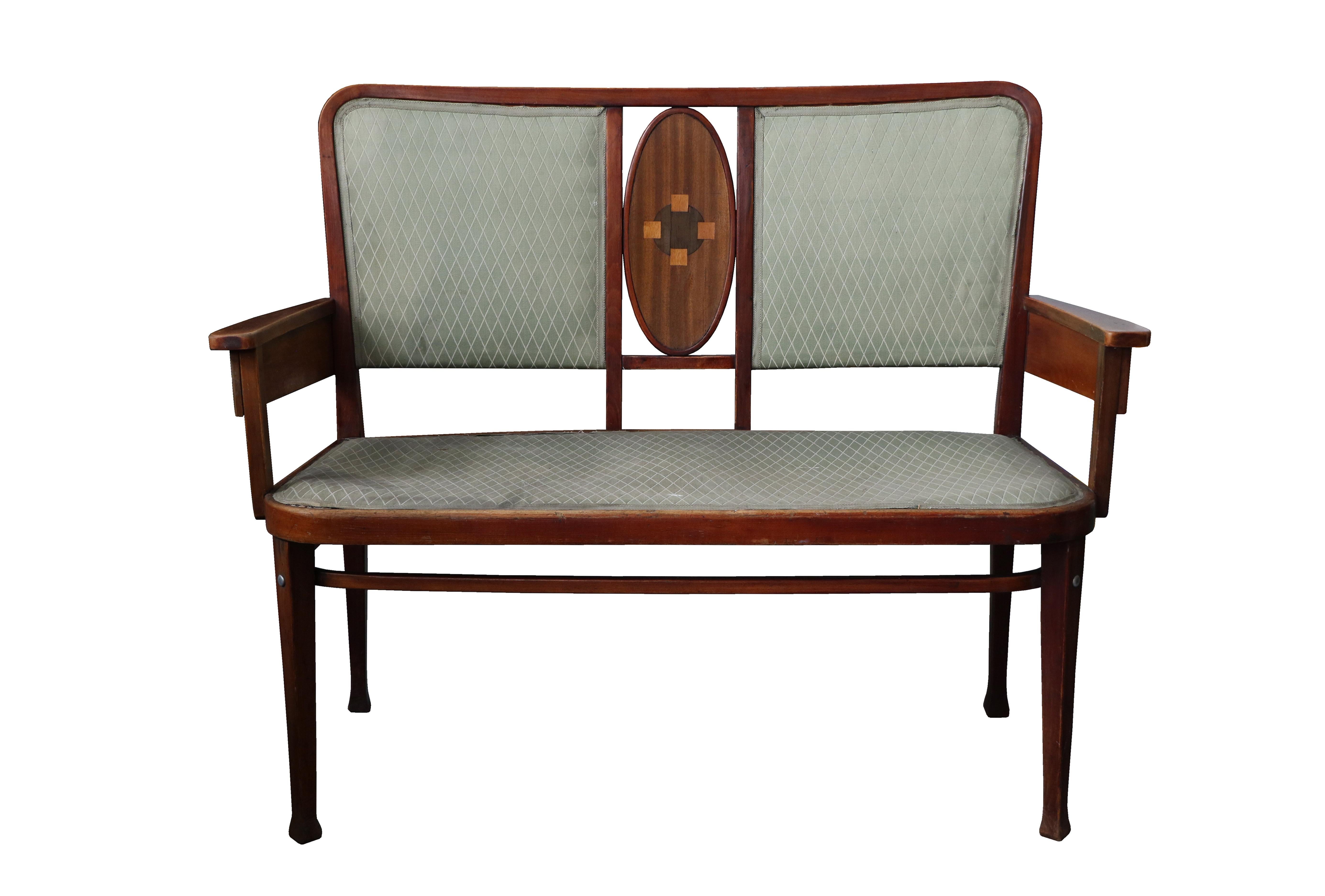 Upholstery 20th Century Fine Set of Thonet Art Nouveau by Marcel Kammerer. Vienna, C. 1910.