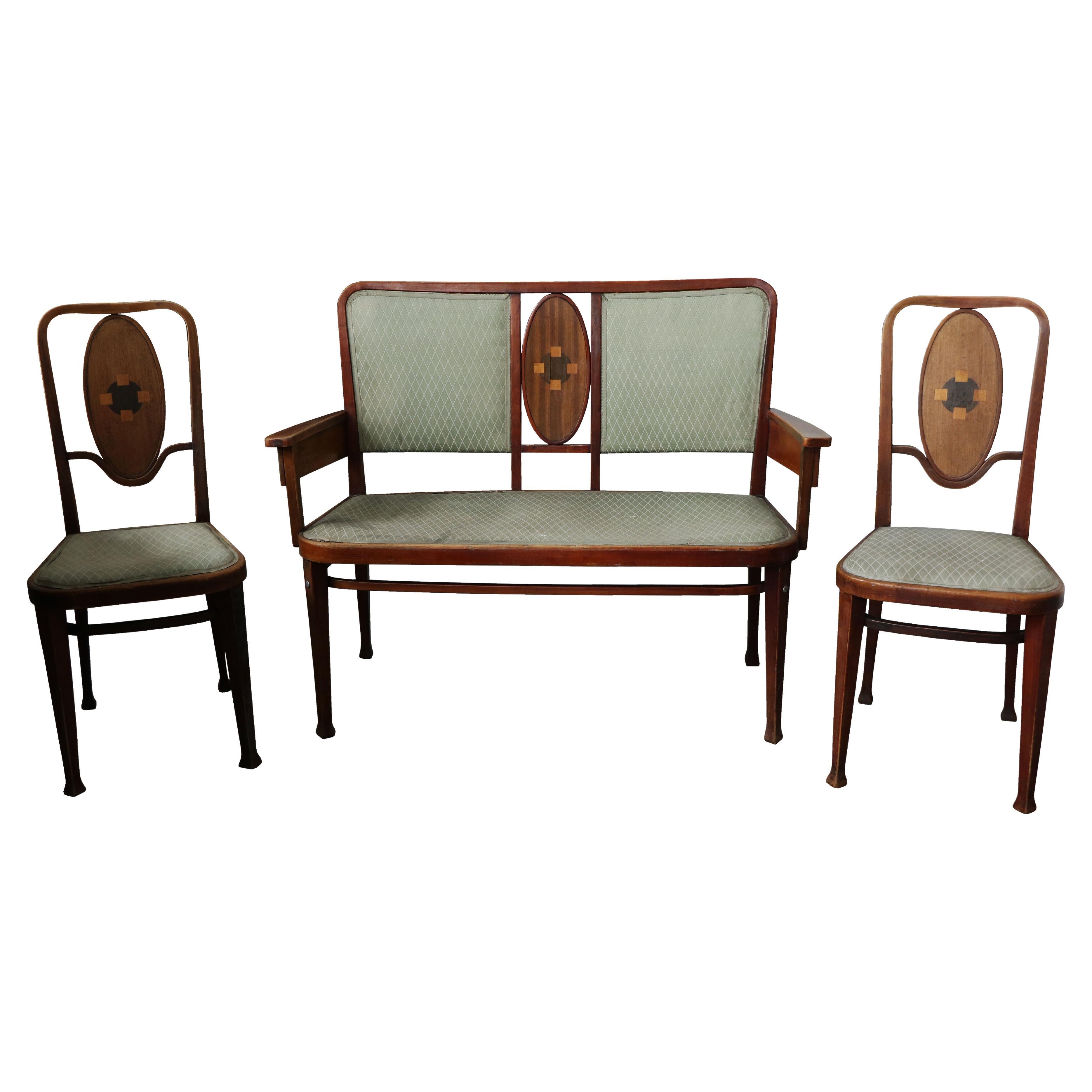20th Century Fine Set of Thonet Art Nouveau by Marcel Kammerer. Vienna, C. 1910.