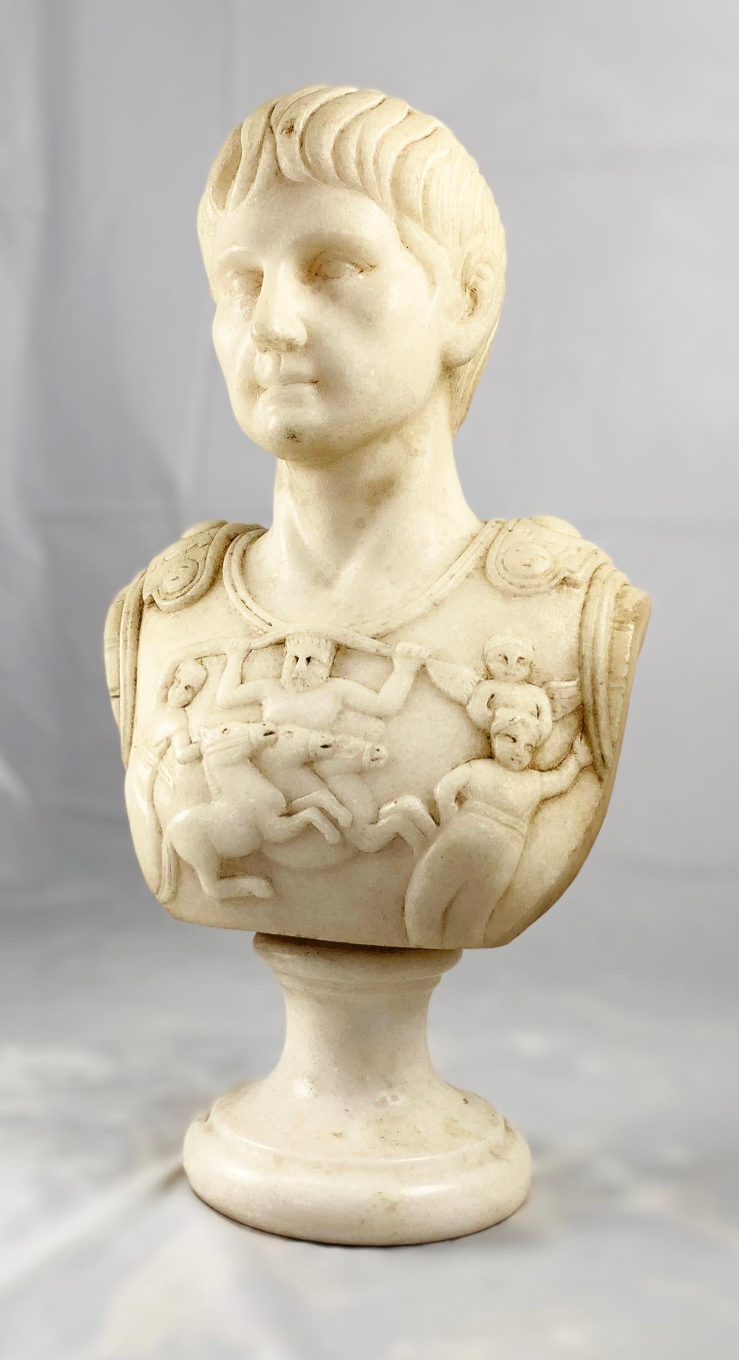 20th Century Fine White Marble Bust Of A Roman General In Good Condition For Sale In London, GB