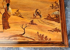 Panel decorativo de marquetería de madera del siglo XX para colgar en la pared