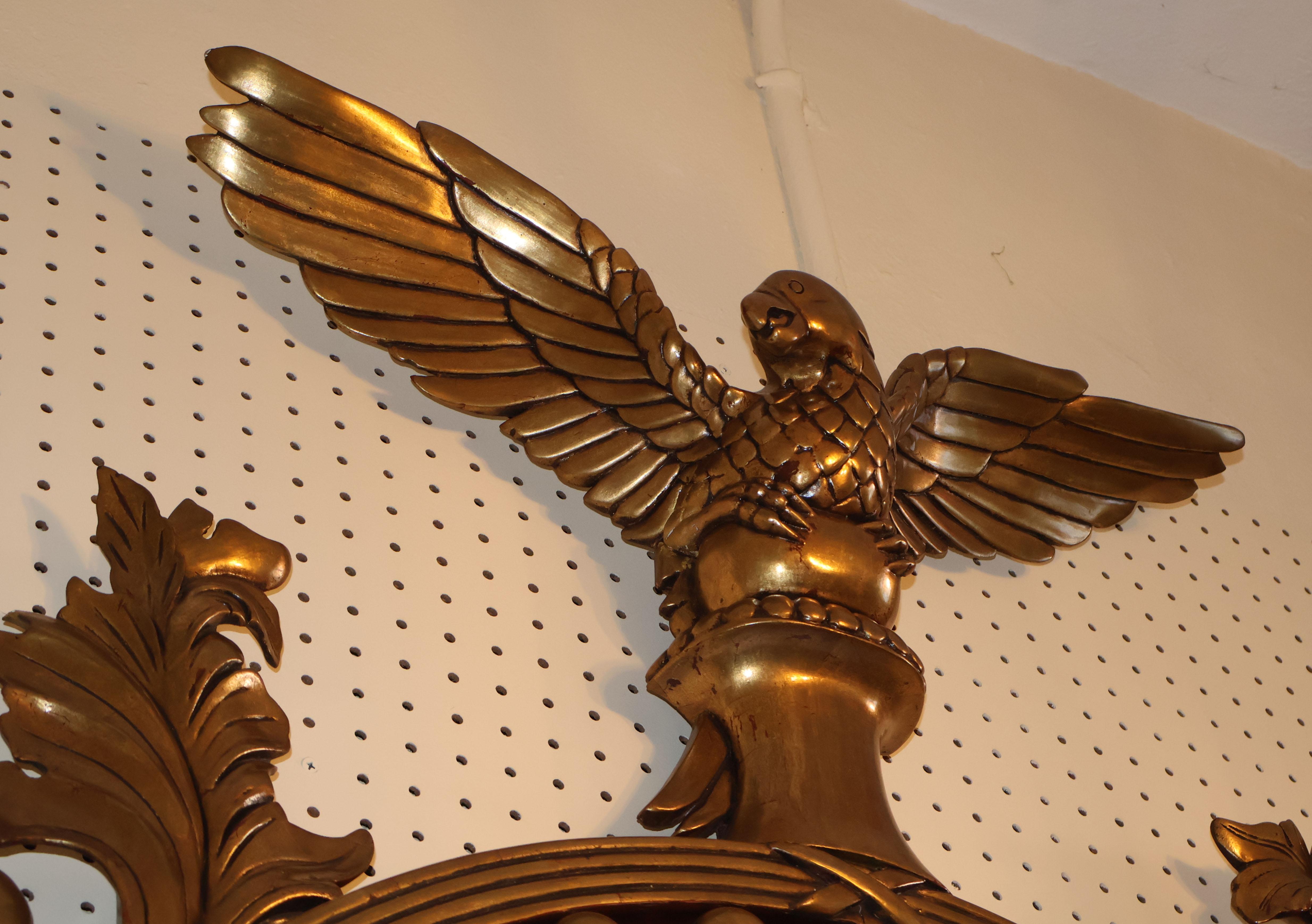 20. Jahrhundert Fein gemacht große Gold vergoldet & Mahagoni Eagle Bullseye Spiegel im Angebot 2
