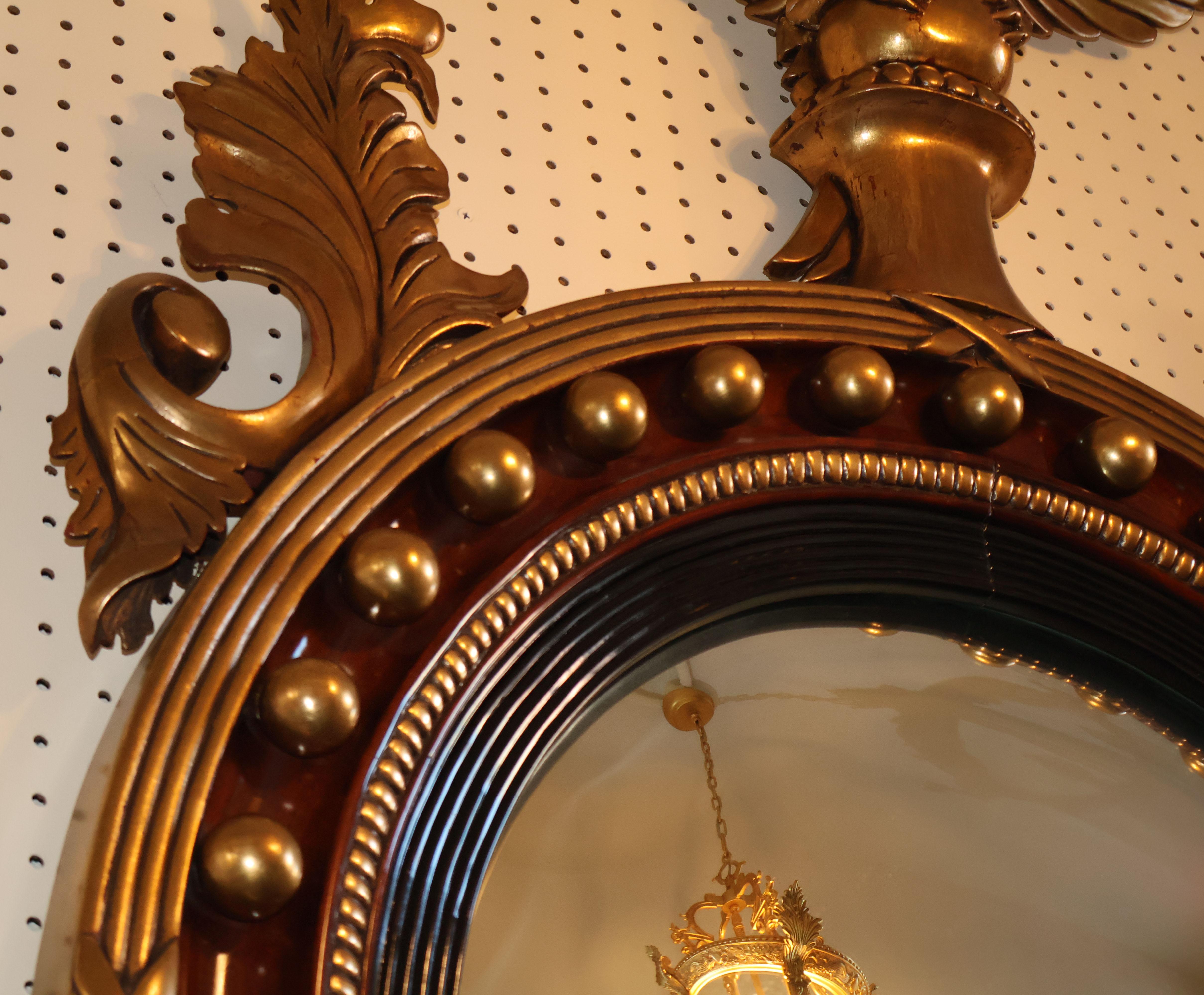 20. Jahrhundert Fein gemacht große Gold vergoldet & Mahagoni Eagle Bullseye Spiegel im Angebot 3