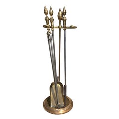 20th Century Firetool Set on Stand Attributed to William Jackson