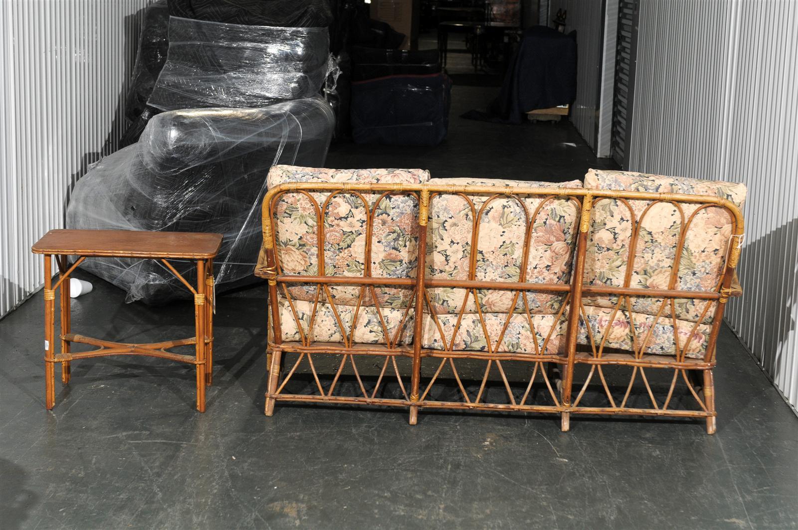 20th Century Five-Piece Rattan Set In the Style of Frankl In Good Condition In Atlanta, GA