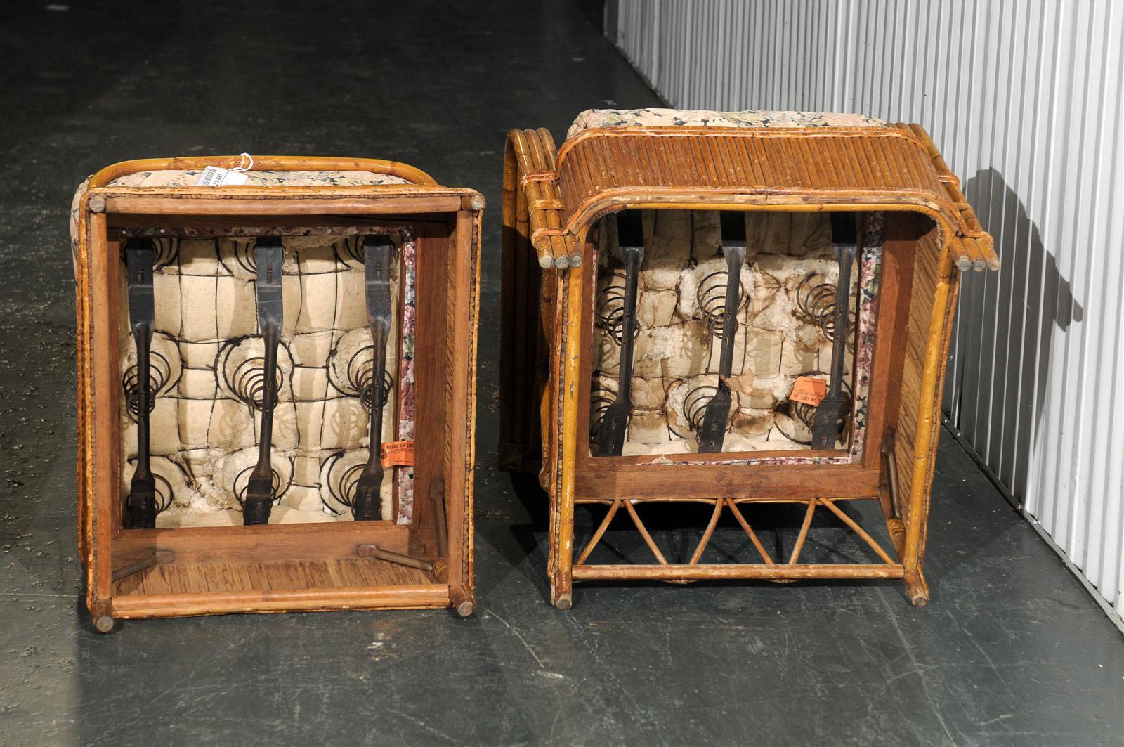 20th Century Five-Piece Rattan Set In the Style of Frankl 1