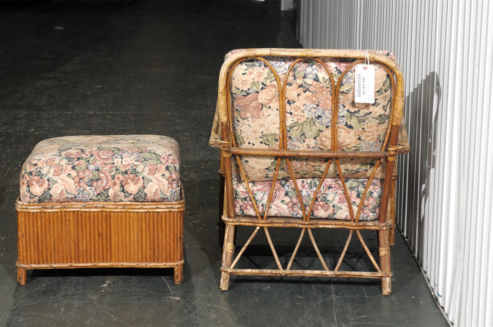 20th Century Five-Piece Rattan Set In the Style of Frankl 3