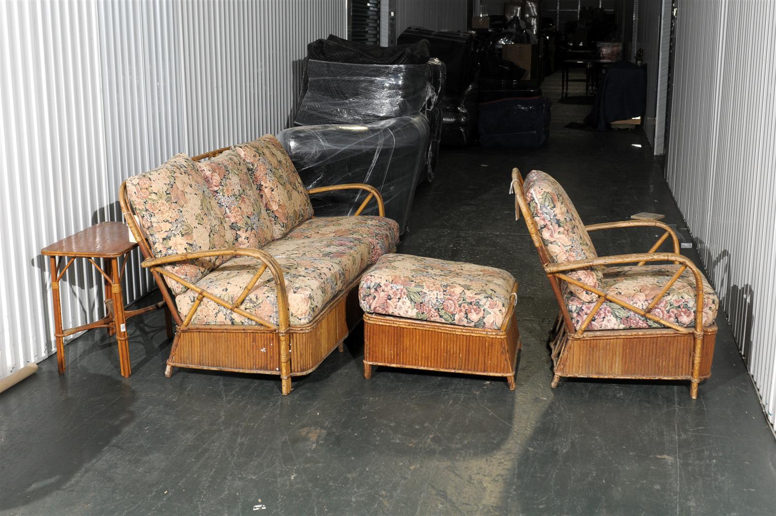 20th Century Five-Piece Rattan Set In the Style of Frankl 5