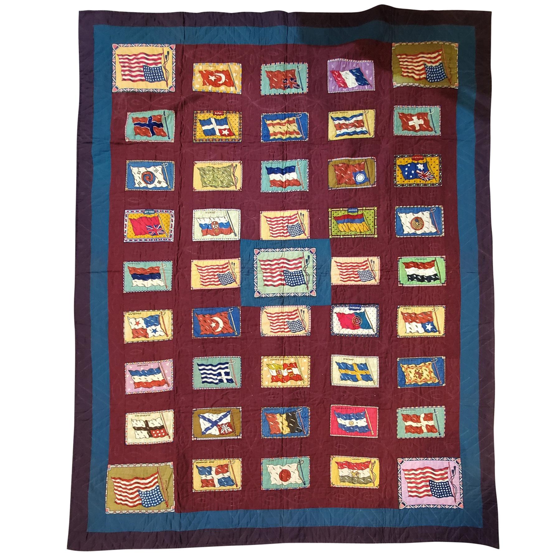 20th Century Flag Flannel with Wool Borders For Sale