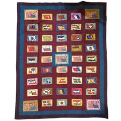Franela de Bandera del Siglo XX con Bordes de Lana