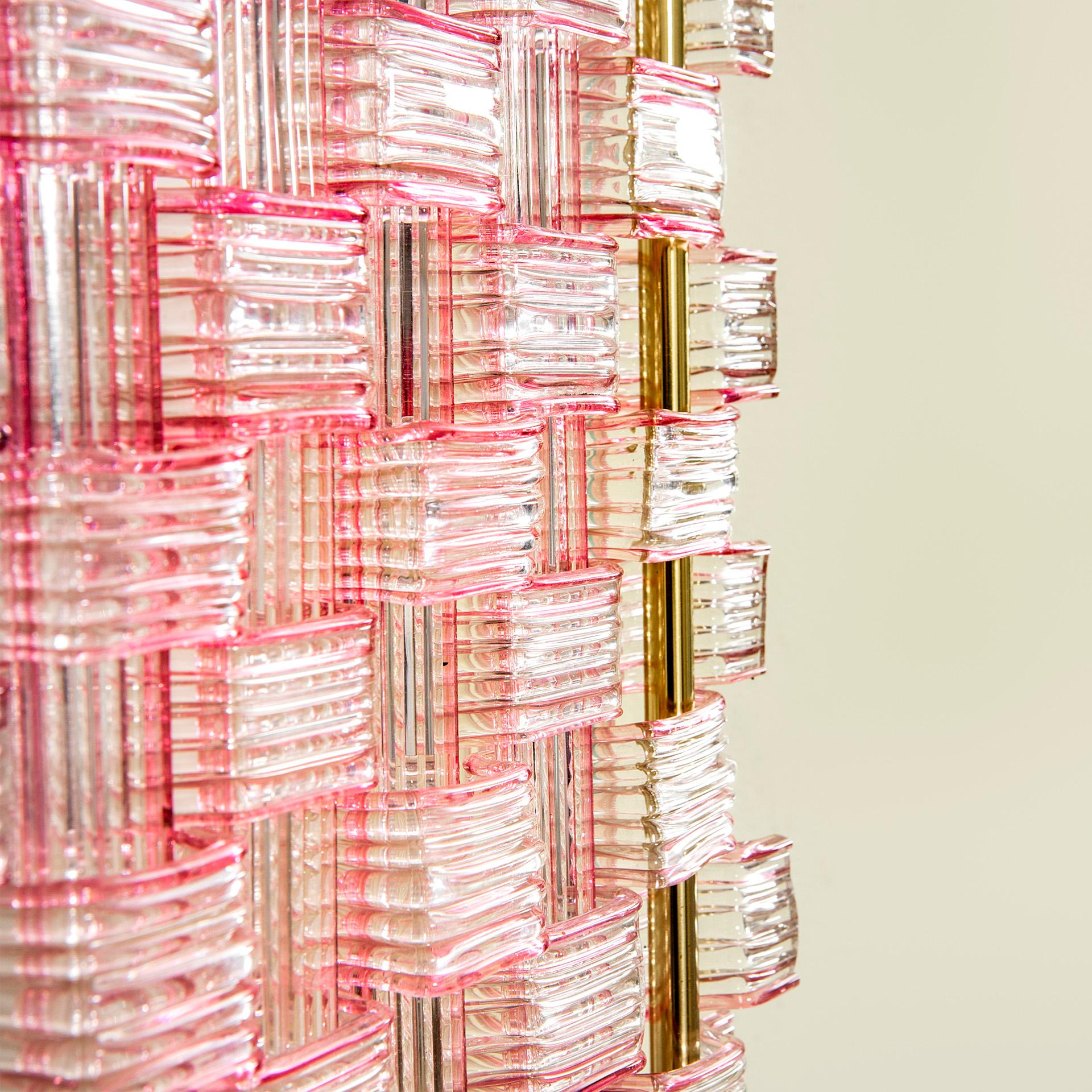 siglo XX, Flavio Poli para Seguso Pareja de búcaros de pared en cristal de Murano Latón en venta