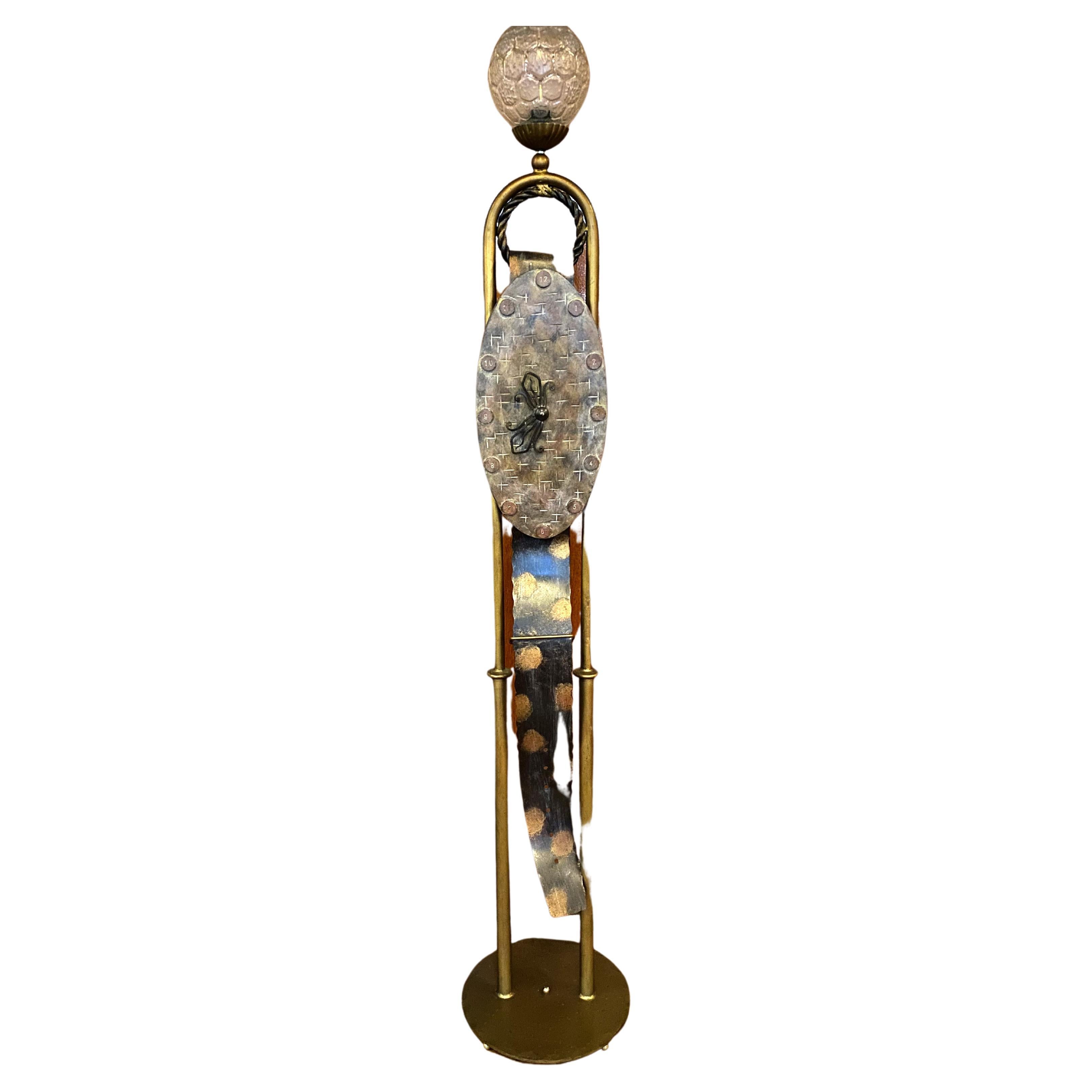 20th Century Floor Lamp with a Decorative Clock 'Surrounding Salvador Dali'