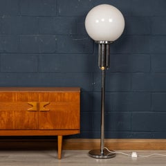 20th Century Floor Lamp With Hand Blown Venetian Glass Shade, Murano Italy