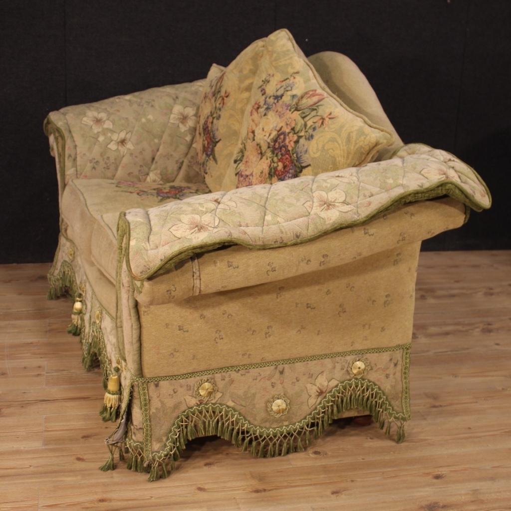 20th Century Floral Fabric French Sofa, 1950 In Good Condition In Vicoforte, Piedmont