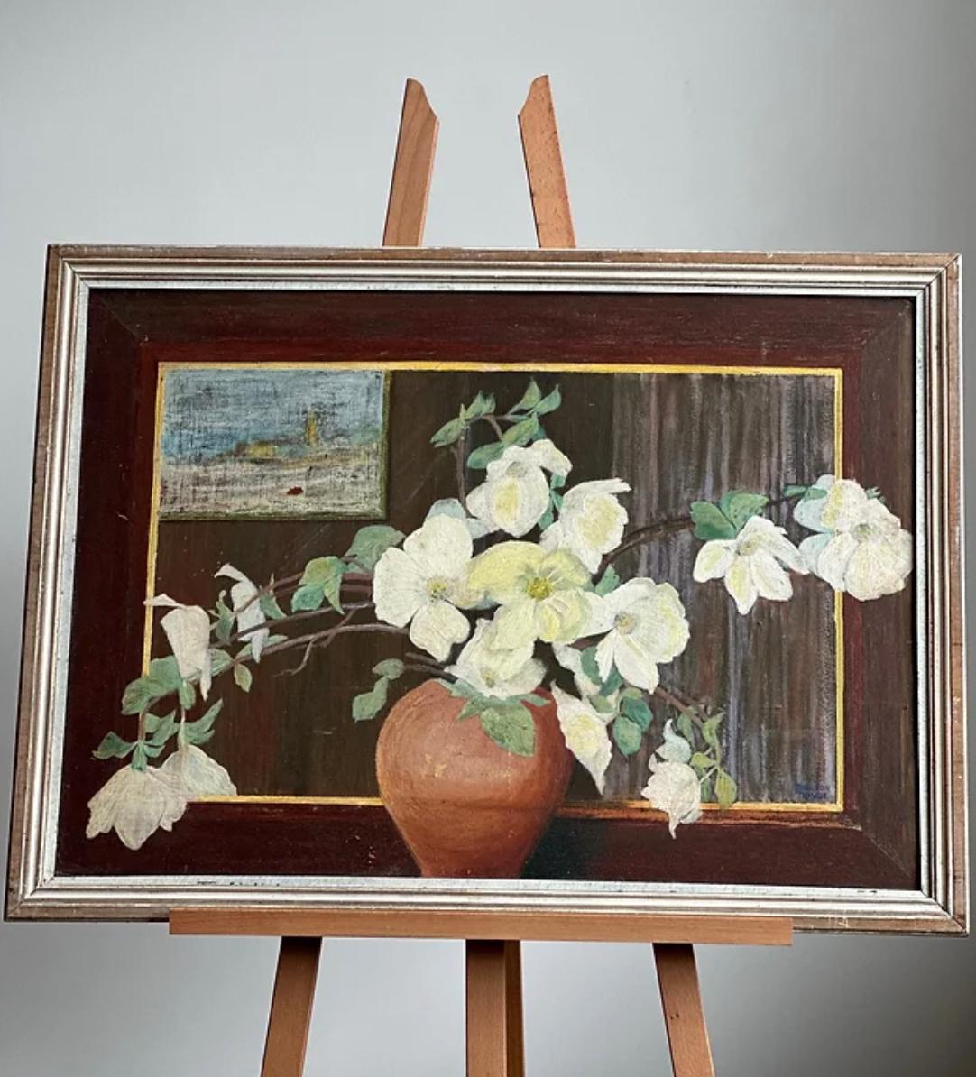 20th Century Floral Reflection Oil, Shannon Trabue 3