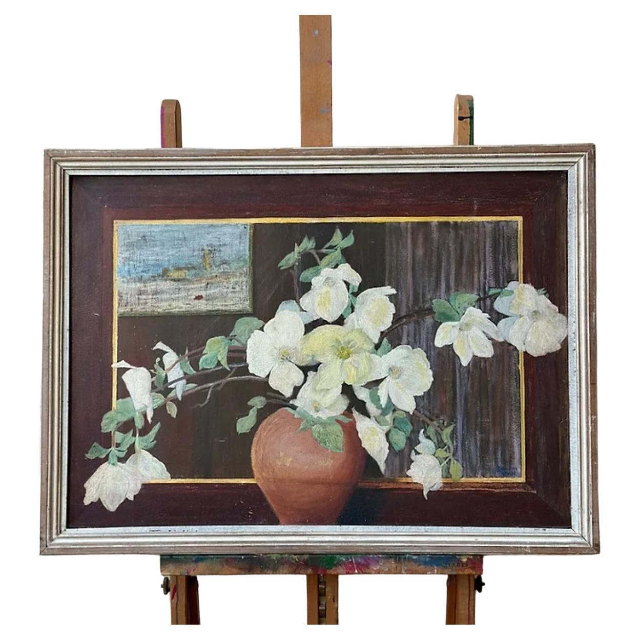 20th Century Floral Reflection Oil, Shannon Trabue