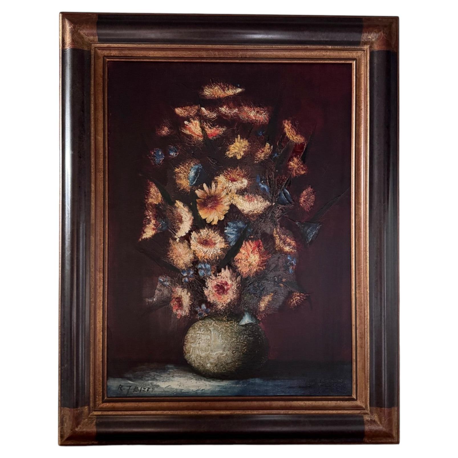 20th-century floral still life by Raymond-Jean Bizet