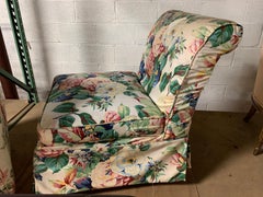 20th Century Floral Upholstered Slipper Chair