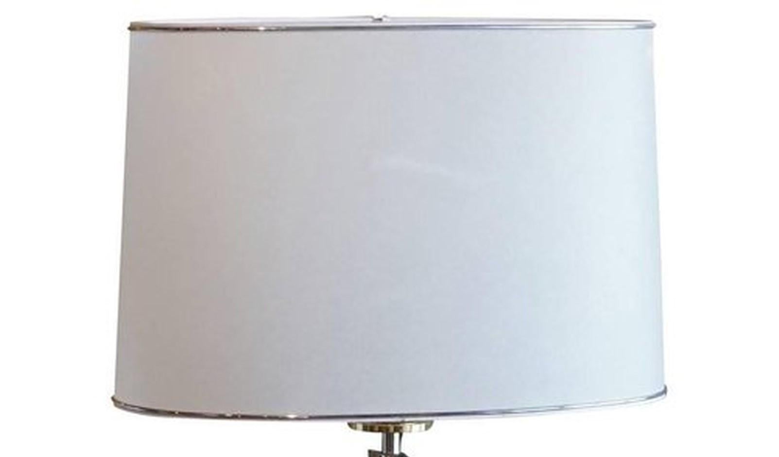 Mid-Century Modern 20th Century Silver Italian Florentine Chrome Table Lamp by Banci Firenze For Sale