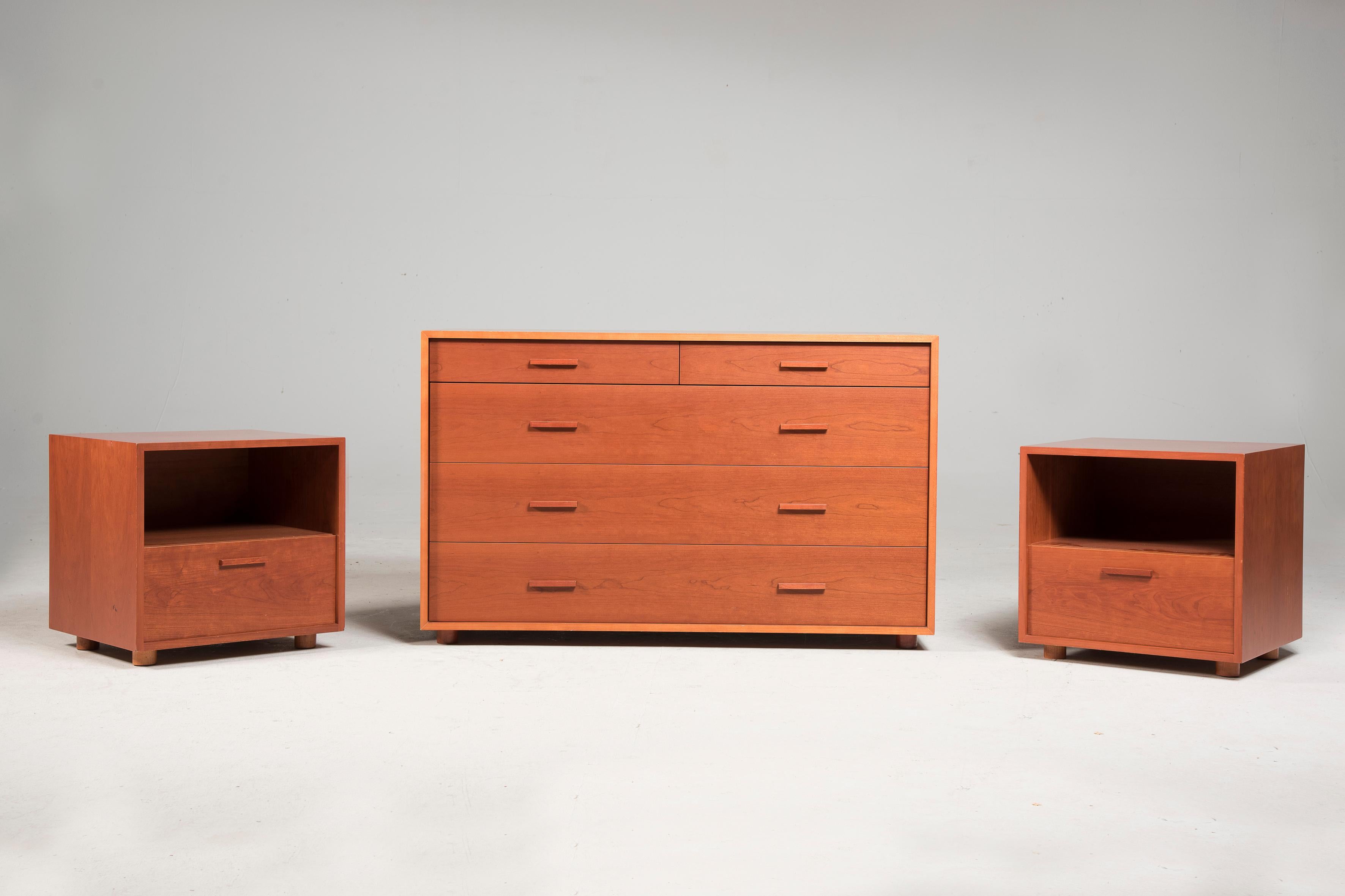 European 20th Century FLOU Dresser and Pair of Bedside Tables For Sale