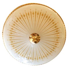 Vintage Art Deco Chandelier by Pietro Chiesa, Brass & Glass, Italy