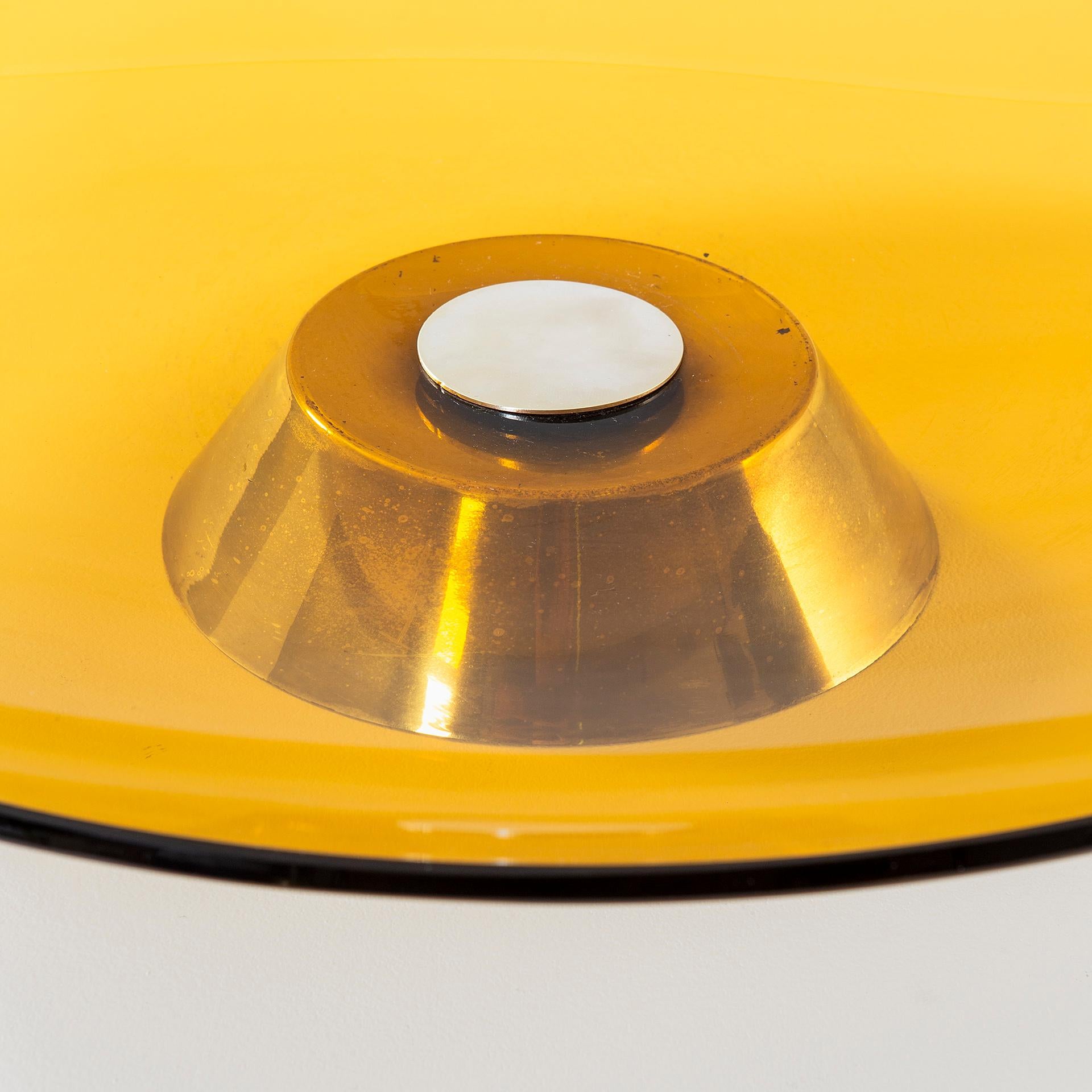 Argentato Centrotavola 2039 in vetro colorato Fontana Arte Max Ingrand del XX secolo in vendita