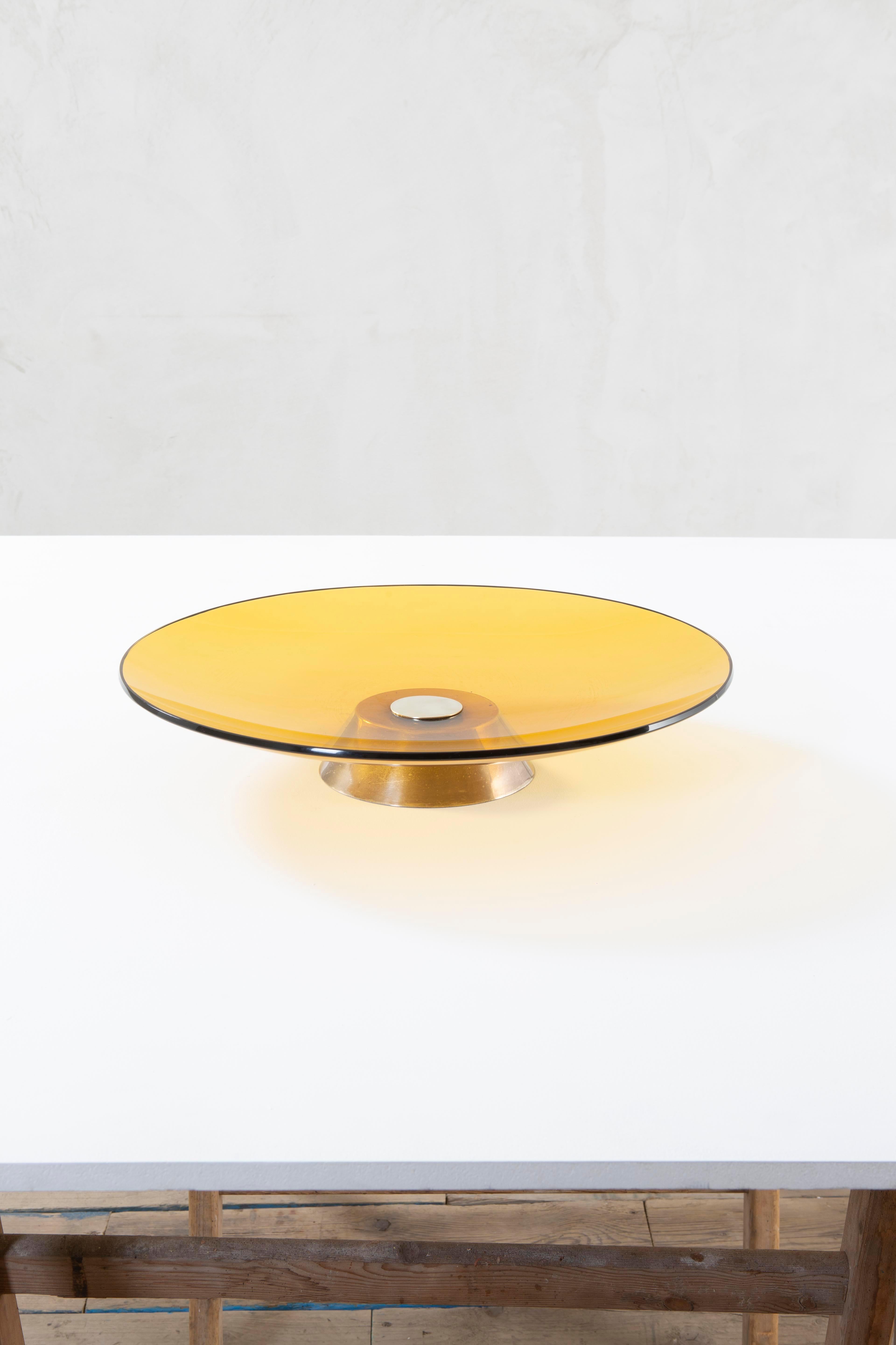 Métal Centre de table 2039 en verre coloré du 20e siècle Fontana Arte Max Ingrand en vente