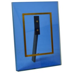 20th Century Fontana Arte Picture Frame Mod. N. 2426 Crystal and Brass Frame