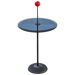 20th Century Fontana Arte Side Table model Orio by Pier Luigi Cerri Blue Glass
