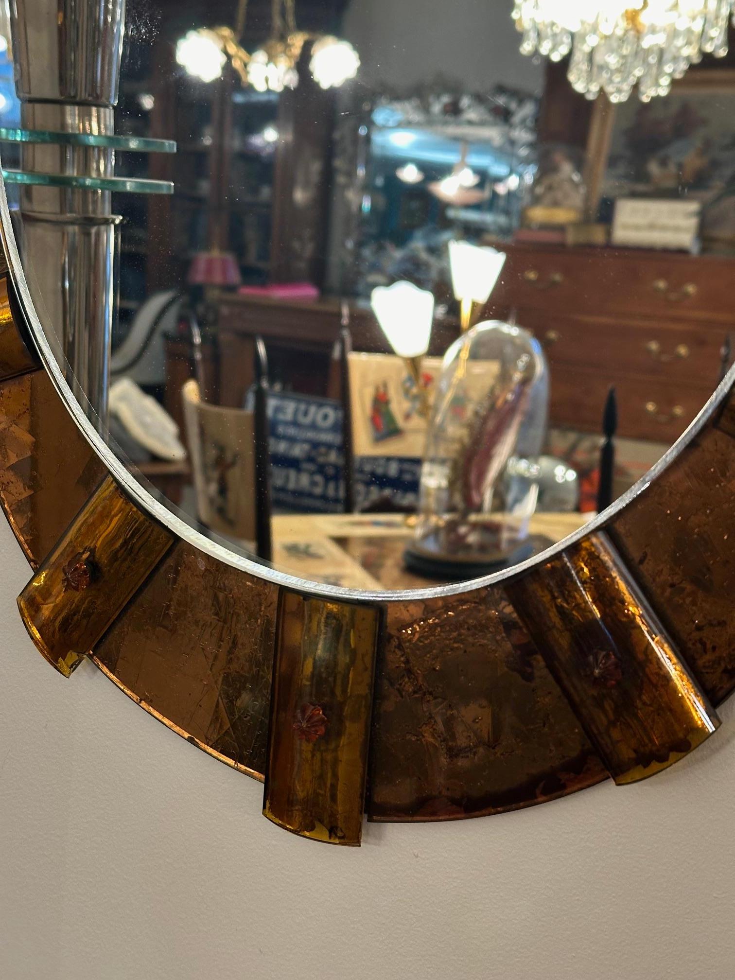20th century Fontana Arte Style Mirror, 1960s 1