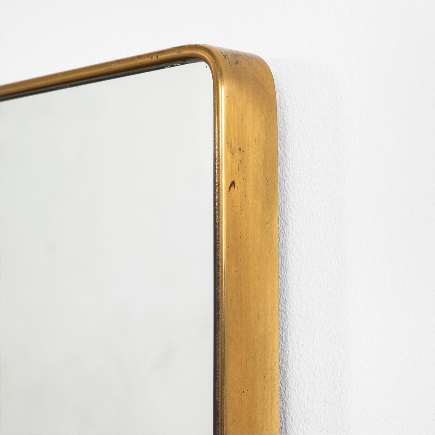 Mid-Century Modern 20th Century Fontana Arte Wall Mirror with Brass Edge from 1950s