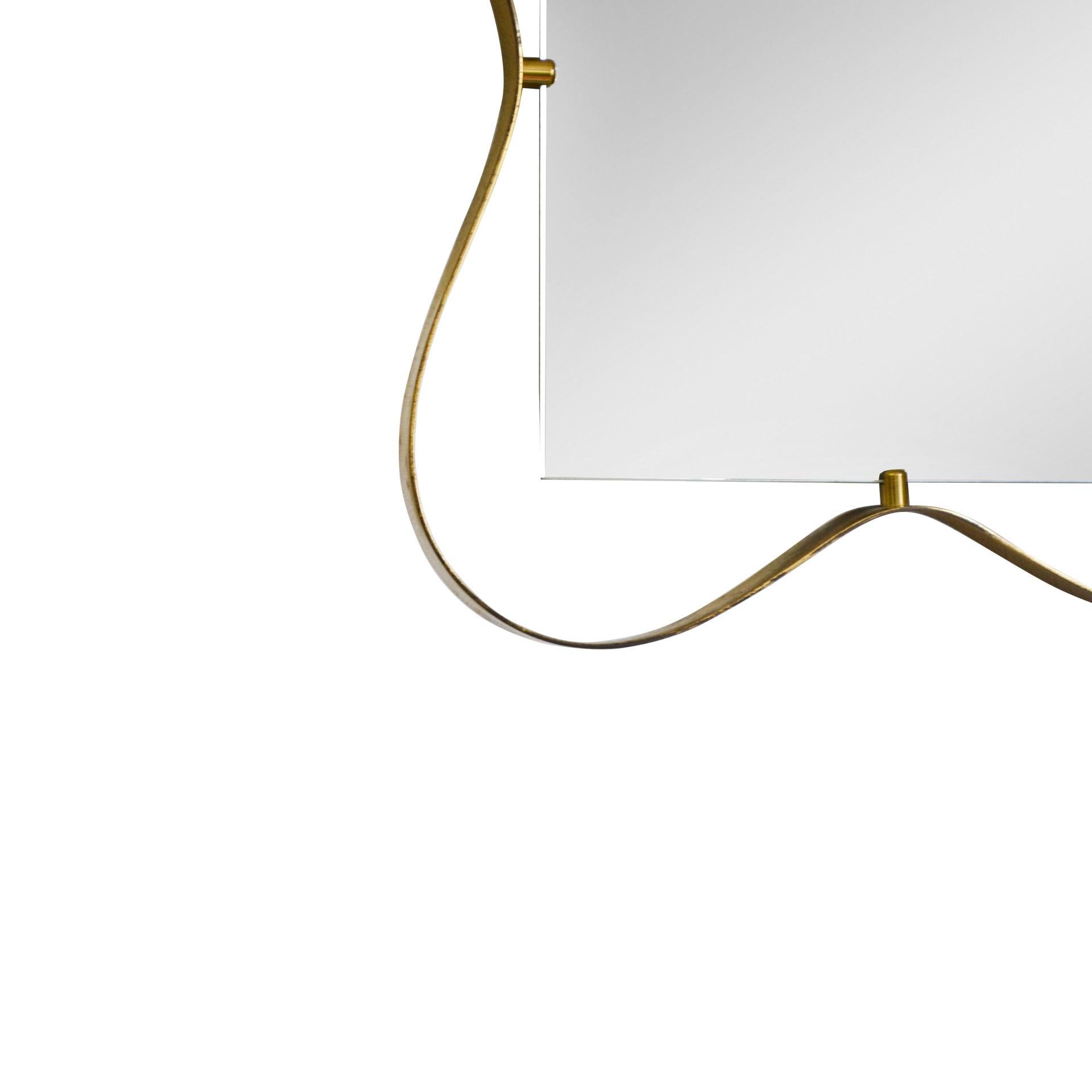 20th Century Fontana Arte Wall Mirror with Frame in Brass In Good Condition In Turin, Turin