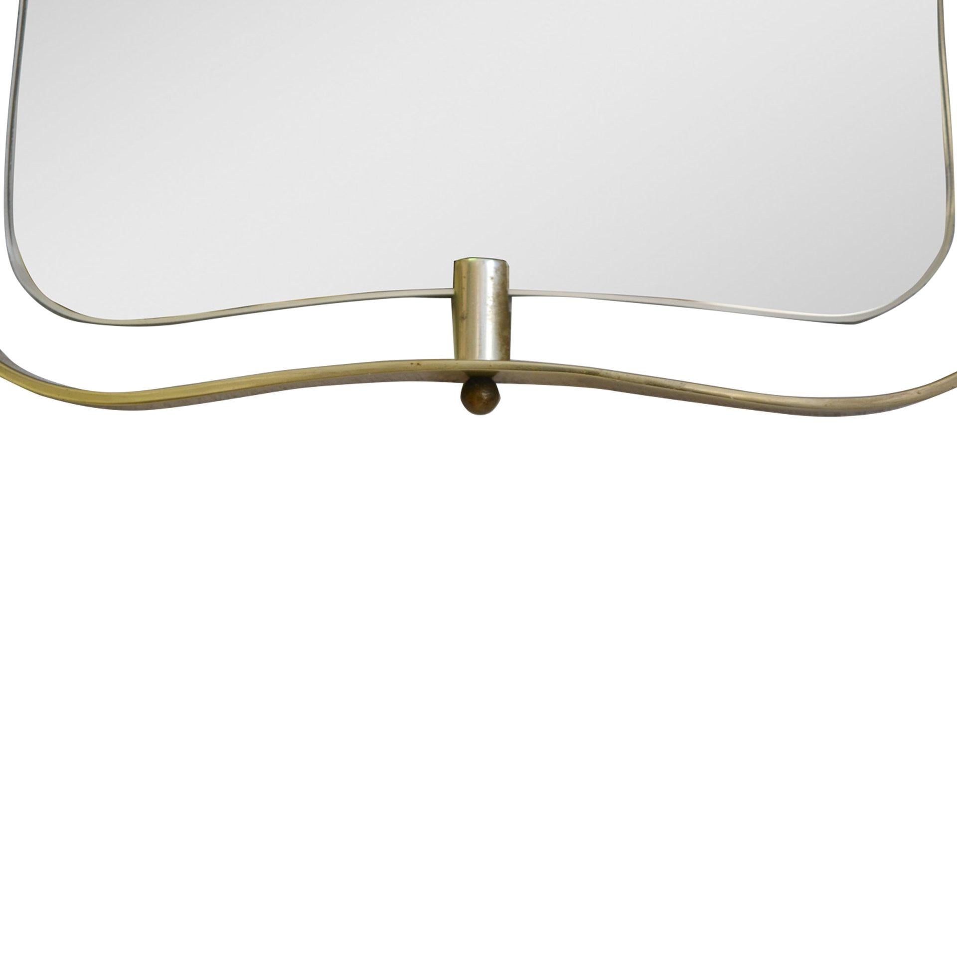 20th Century Fontana Arte Wall Mirror with Frame in Shaped Brass In Good Condition In Turin, Turin