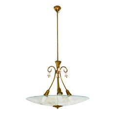 20th Century Italian Rare Chandelier by Luigi Brusotti, Circa 1940
