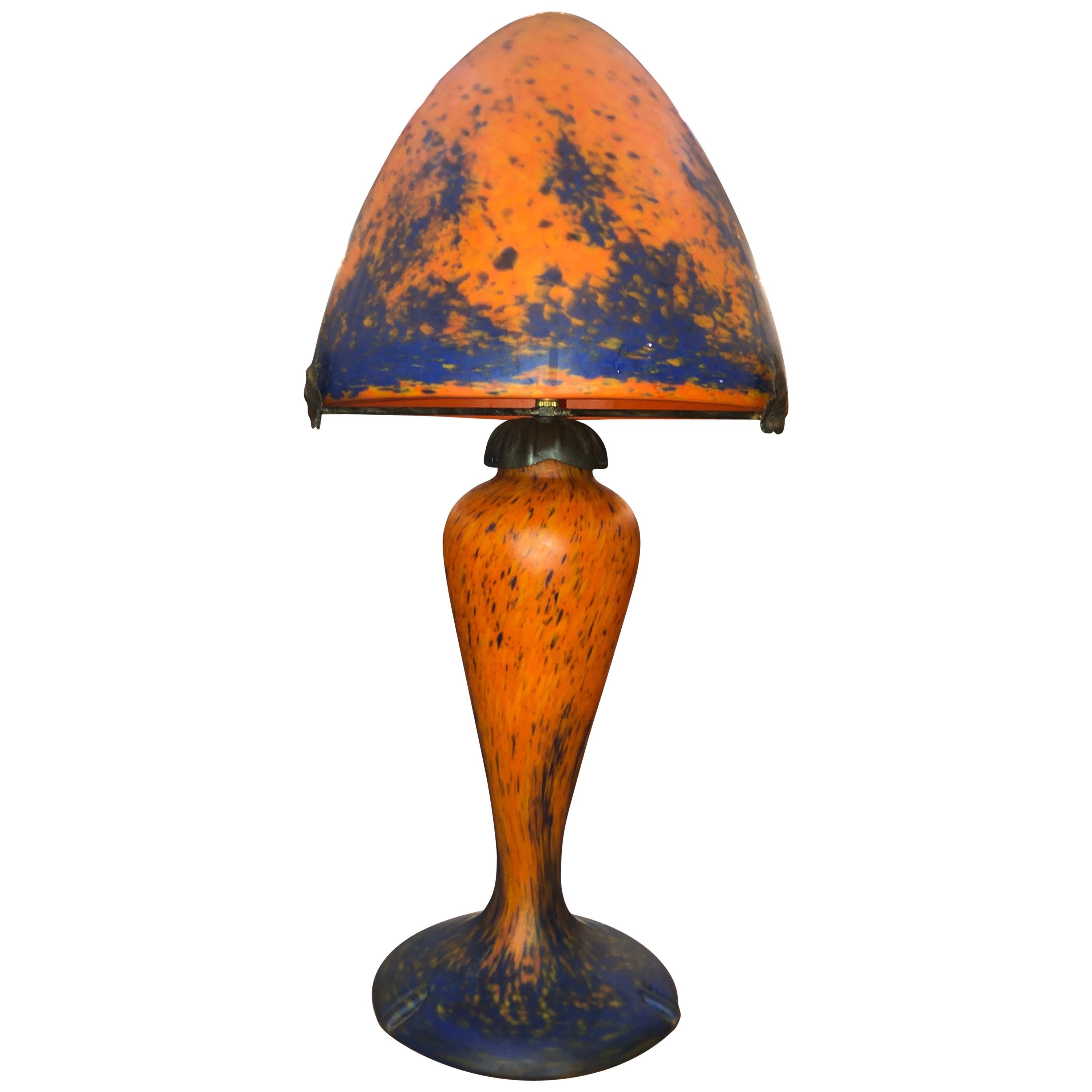 20th Century Art Decorative Lamp in Glass 1925 Charles Schneider